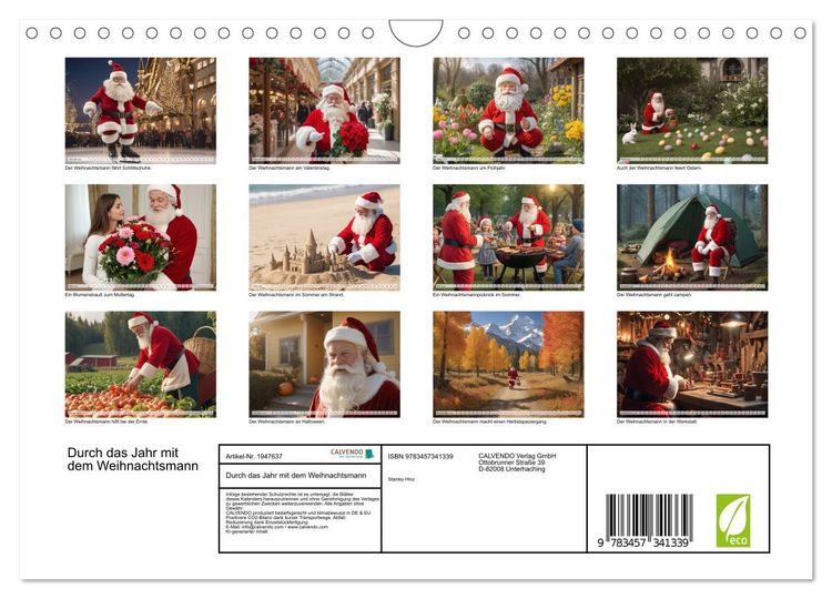 Produktbild: Durch das Jahr mit dem Weihnachtsmann (Wandkalender 2026 DIN A4 quer), CALVENDO Monatskalender