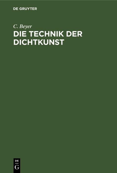 Produktbild: Die Technik der Dichtkunst