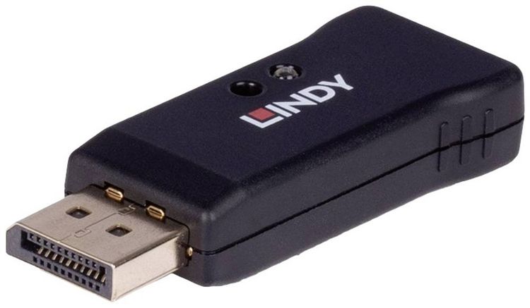 Produktbild: LINDY 32118 DisplayPort EDID Emulator [1x DisplayPort Stecker - 1x DisplayPort Buchse] Schwarz 4K UHD