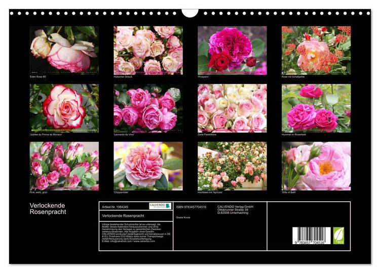 Produktbild: Verlockende Rosenpracht (Wandkalender 2026 DIN A3 quer), CALVENDO Monatskalender