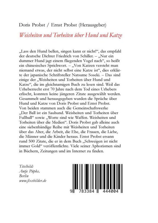 Produktbild: Weisheiten &uuml;ber Hund und Katze