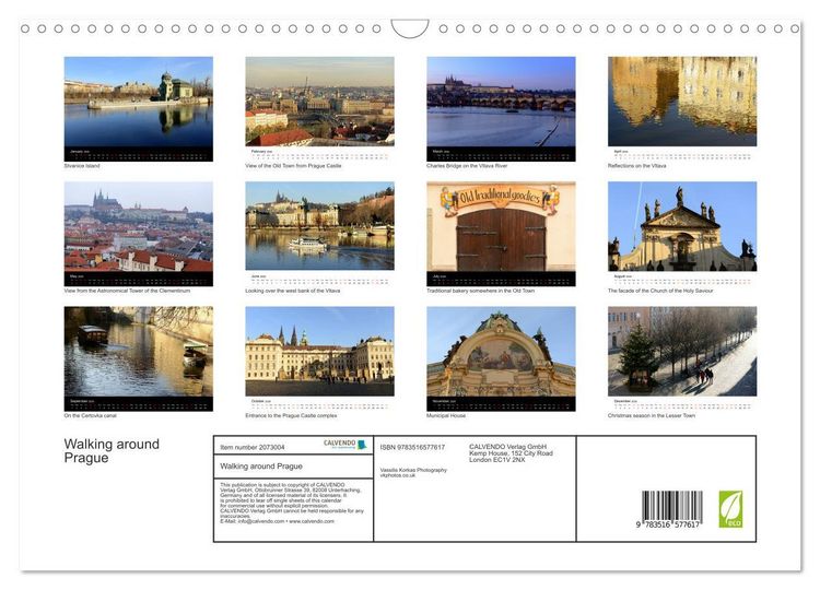 Produktbild: Walking around Prague (Wall Calendar 2026 DIN A3 landscape), CALVENDO 12 Month Wall Calendar