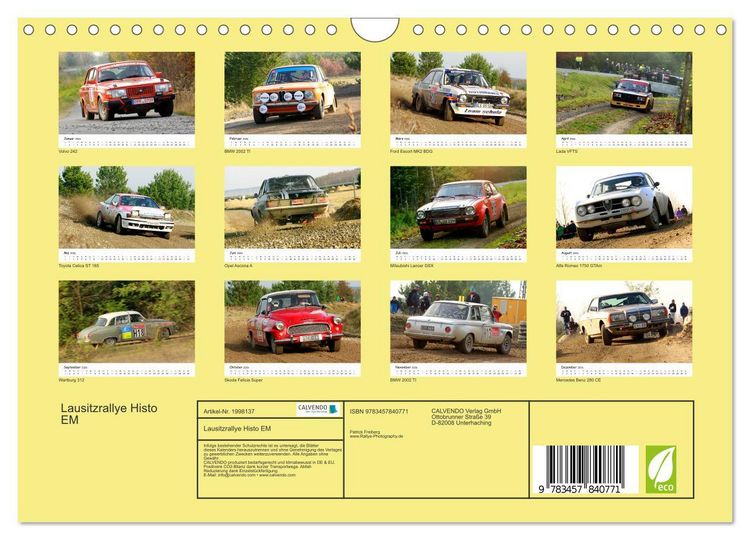 Produktbild: Lausitzrallye Histo EM (Wandkalender 2026 DIN A4 quer), CALVENDO Monatskalender