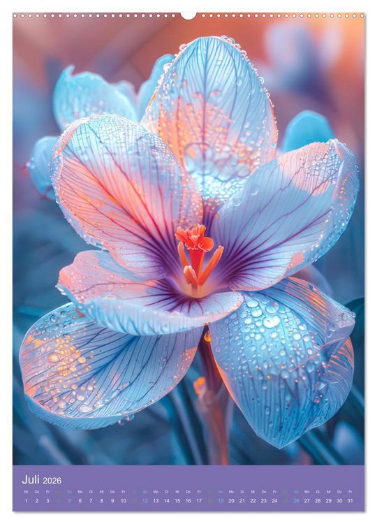 Produktbild: Blumen der Fantasie (Wandkalender 2026 DIN A2 hoch), CALVENDO Monatskalender