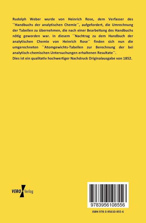 Produktbild: Nachtrag zu dem Handbuche der analytischen Chemie von Heinrich Rose