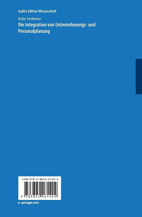 Produktbild: Die Integration von Unternehmungs-und Personalplanung