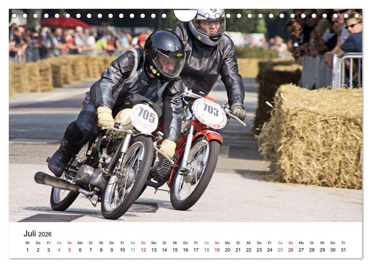 Produktbild: Faszination Oldtimer Motorrad - Momentaufnahmen von Hamburger Stadtparkrennen (Wandkalender 2026 DIN A4 quer), CALVENDO Monatskalender