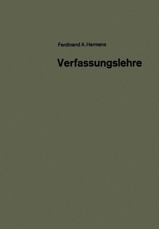 Produktbild: Verfassungslehre