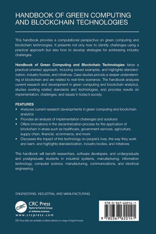 Produktbild: Handbook of Green Computing and Blockchain Technologies