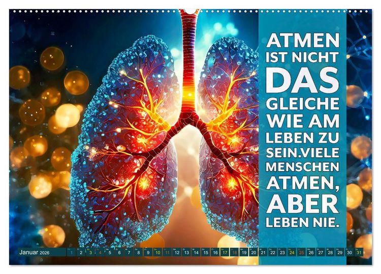 Produktbild: Im Flow des Atems - Energie des Lebens (hochwertiger Premium Wandkalender 2026 DIN A2 quer), Kunstdruck in Hochglanz