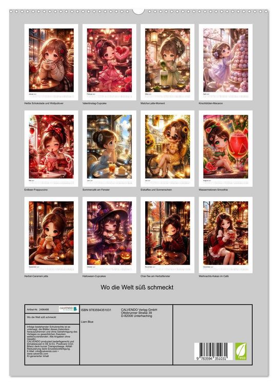 Produktbild: Wo die Welt s&uuml;&szlig; schmeckt (hochwertiger Premium Wandkalender 2027 DIN A2 hoch), Kunstdruck in Hochglanz