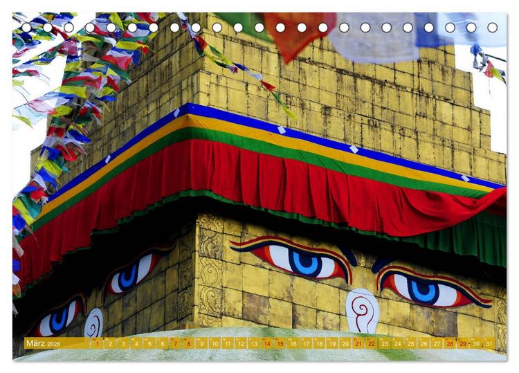 Produktbild: Tsch&ouml;rten, Architektur des Himalaya (Tischkalender 2026 DIN A5 quer), CALVENDO Monatskalender