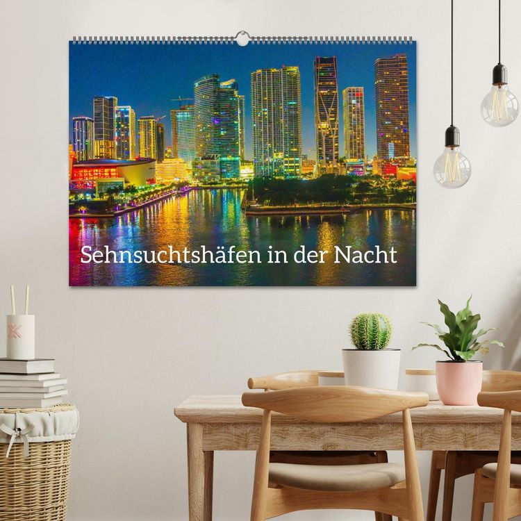 Produktbild: Sehnsuchtsh&auml;fen in der Nacht (Wandkalender 2026 DIN A2 quer), CALVENDO Monatskalender