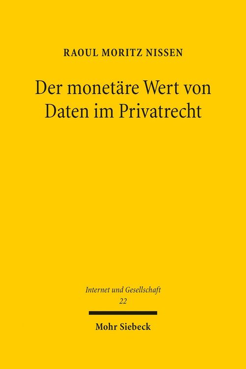 Produktbild: Der monet&auml;re Wert von Daten im Privatrecht