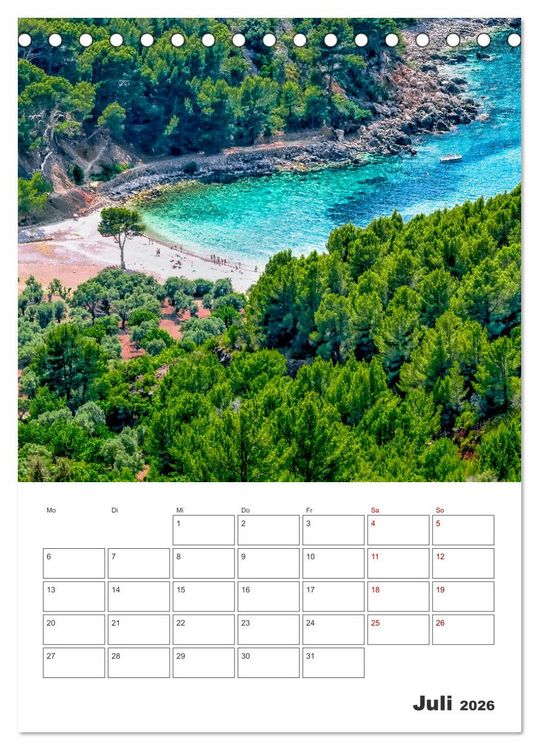 Produktbild: Mallorca - Traumhafte Insel auf der Sonnenseite (Tischkalender 2026 DIN A5 hoch), CALVENDO Monatskalender