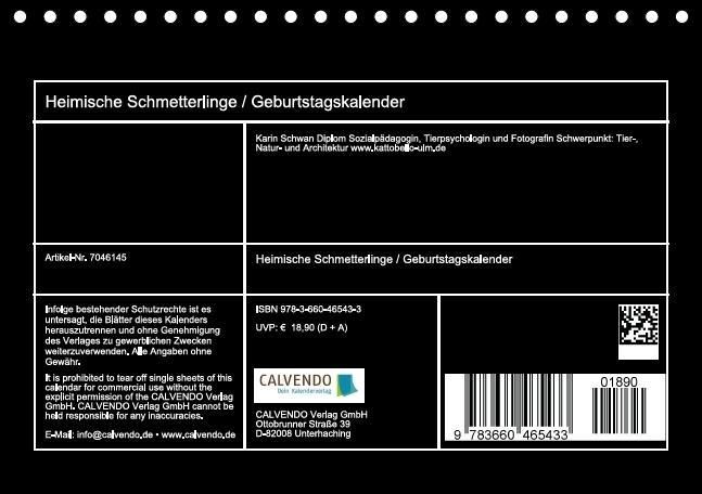 Produktbild: Heimische Schmetterlinge / Geburtstagskalender (Tischkalender immerw&auml;hrend DIN A5 quer)