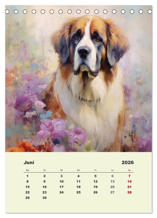 Produktbild: Gro&szlig;e Hunde. Sch&ouml;ne Aquarelle von tollen Tieren (Tischkalender 2026 DIN A5 hoch), CALVENDO Monatskalender