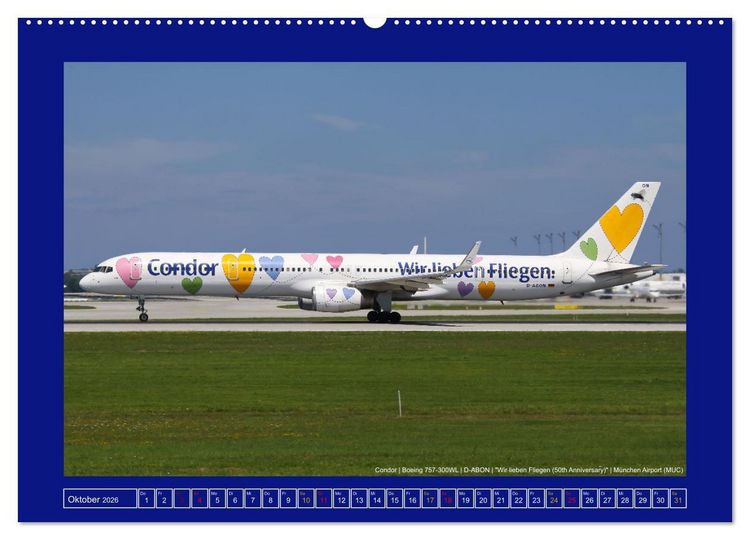 Produktbild: Bunte Airliner (hochwertiger Premium Wandkalender 2026 DIN A2 quer), Kunstdruck in Hochglanz