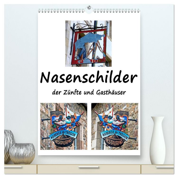 Produktbild: Nasenschilder der Z&uuml;nfte und Gasth&auml;user in Frankreich (hochwertiger Premium Wandkalender 2026 DIN A2 hoch), Kunstdruck in Hochglanz