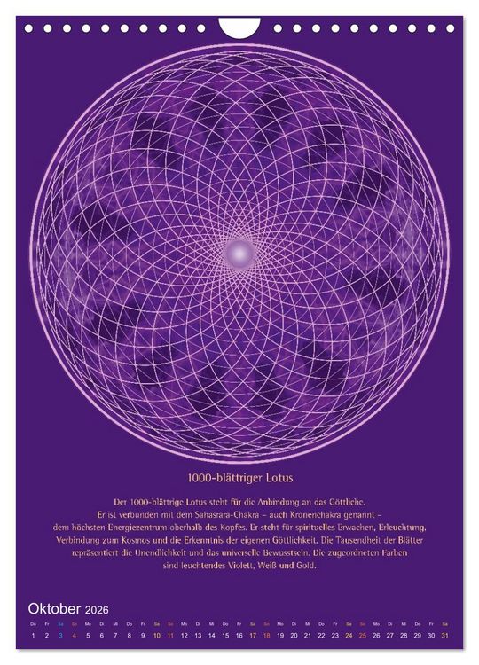 Produktbild: Heilige Geometrie und Bilder der Neuen Zeit (Wandkalender 2026 DIN A4 hoch), CALVENDO Monatskalender