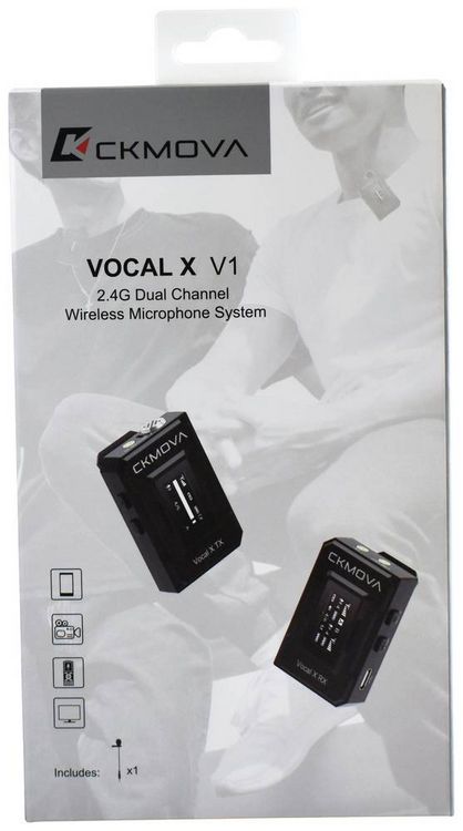 Produktbild: Ansteck Sprach-Mikrofon CKMOVA Vocal X V1 &Uuml;bertragungsart (Details):Funk, Kabellos inkl. Klammer