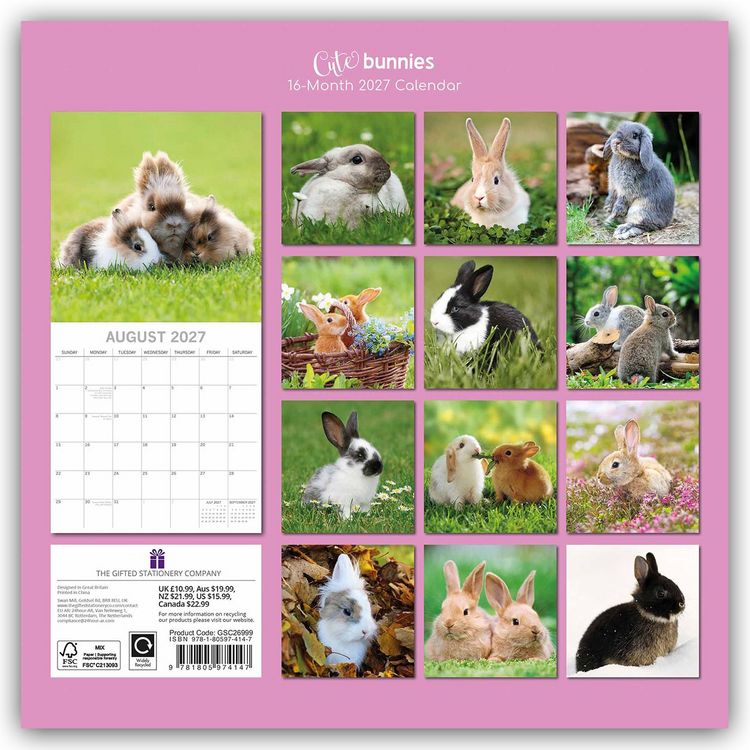 Produktbild: Cute Bunnies &ndash; Niedliche Kaninchen 2027 &ndash; 16-Monatskalender