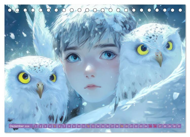 Produktbild: Winterliche Fantasie Anim&eacute; (Tischkalender 2026 DIN A5 quer), CALVENDO Monatskalender