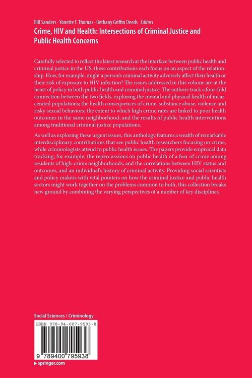 Produktbild: Crime, HIV and Health: Intersections of Criminal Justice and Public Health Concerns
