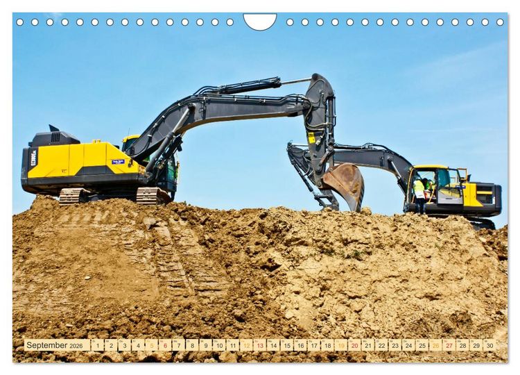 Produktbild: Bagger - kraftvolle Arbeitsmaschinen (Wandkalender 2026 DIN A4 quer), CALVENDO Monatskalender