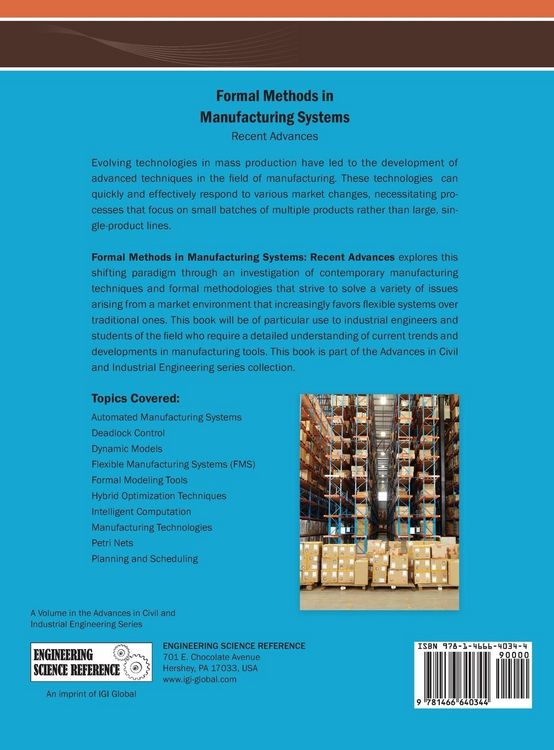 Produktbild: Formal Methods in Manufacturing Systems