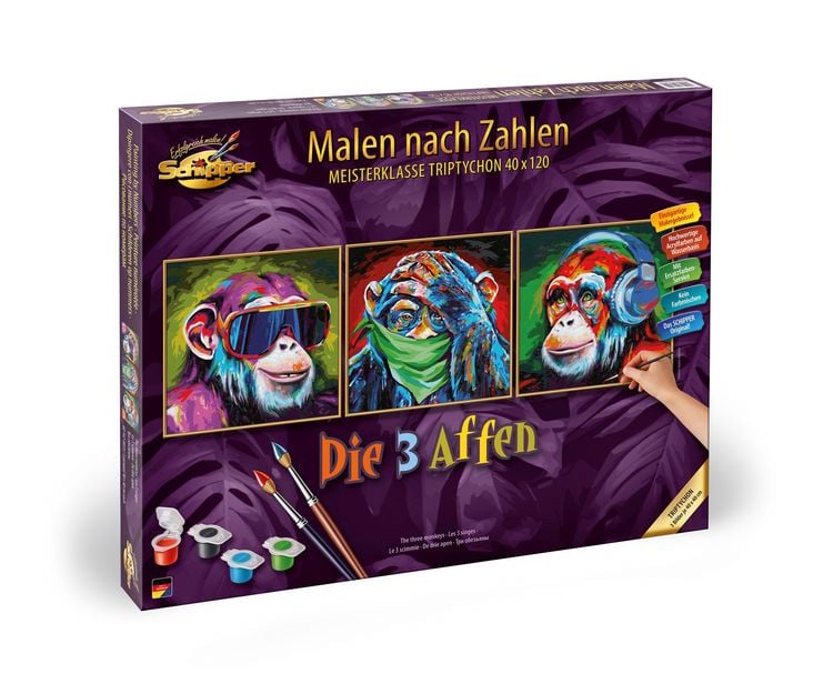 Produktbild: Schipper Malen nach Zahlen - Die 3 Affen (Tript.)