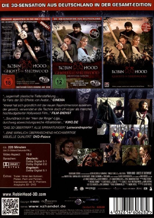 Produktbild: Robin Hood - Ghosts of Sherwood [2 DVDs] (+ 2 anaglyphe 3D DVDs) (+ CD) (+ 8 Postkarten)