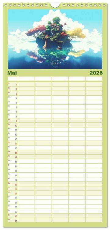 Produktbild: Familienplaner 2026 - Zauberhafte Anime Welt mit 5 Spalten (Wandkalender, 21 x 45 cm) CALVENDO