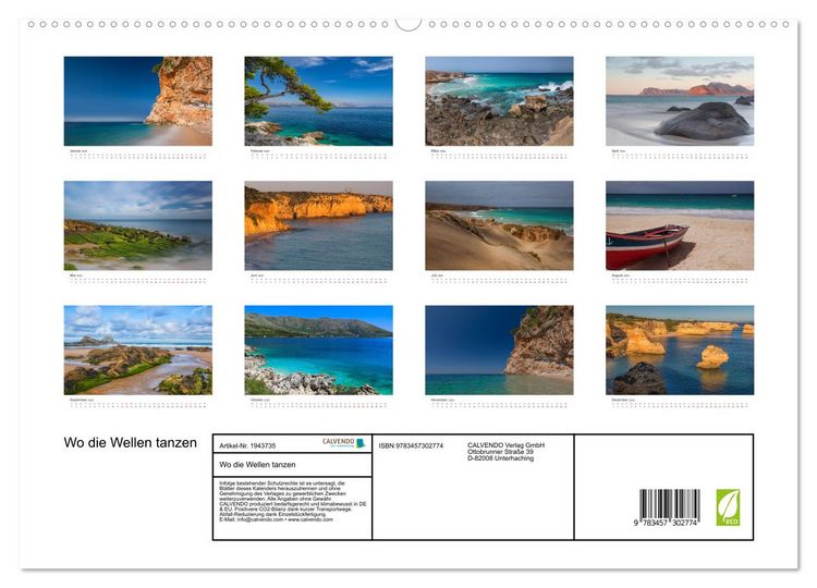 Produktbild: Wo die Wellen tanzen (hochwertiger Premium Wandkalender 2026 DIN A2 quer), Kunstdruck in Hochglanz