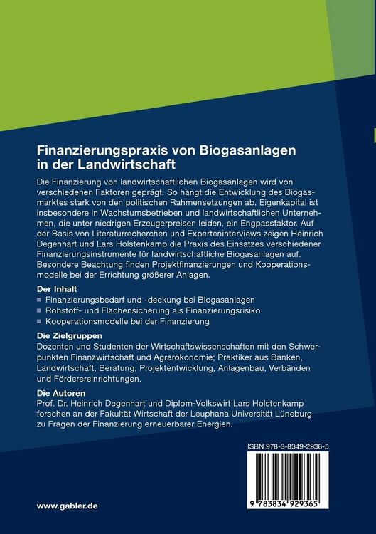 Produktbild: Finanzierungspraxis von Biogasanlagen in der Landwirtschaft
