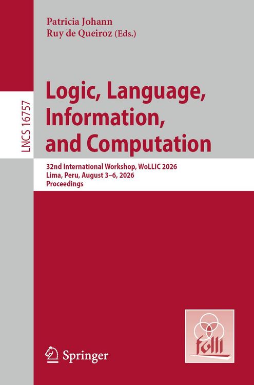 Produktbild: Logic, Language, Information, and Computation