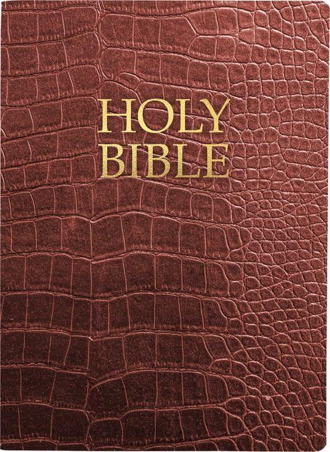 Produktbild: Kjver Holy Bible, Large Print, Walnut Alligator Bonded Leather, Thumb Index