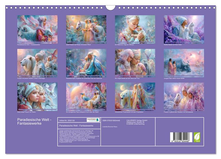 Produktbild: Paradiesische Welt - Fantasiewerke (Wandkalender 2026 DIN A3 quer), CALVENDO Monatskalender