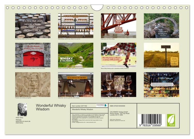 Produktbild: Wonderful Whisky Wisdom (Wall Calendar 2026 DIN A4 landscape), CALVENDO 12 Month Wall Calendar
