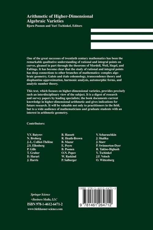 Produktbild: Arithmetic of Higher-Dimensional Algebraic Varieties