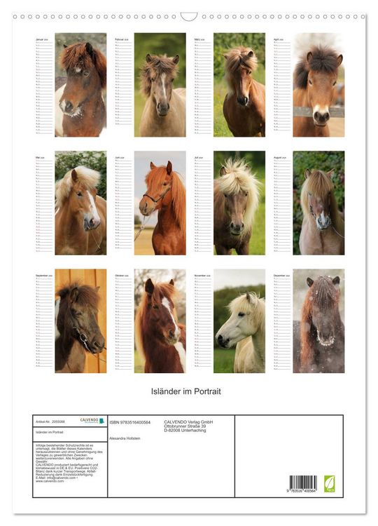 Produktbild: Isl&auml;nder im Portrait (Wandkalender 2026 DIN A2 hoch), CALVENDO Monatskalender