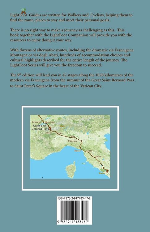 Produktbild: The LightFoot Guide to the via Francigena - Great Saint Bernard Pass to Saint Peter's Square, Rome - Edition 9