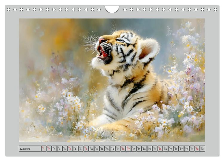 Produktbild: Tigerbabys. Kleine J&auml;ger erkunden die Welt (Wandkalender 2027 DIN A4 quer), CALVENDO Monatskalender