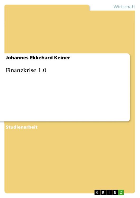 Produktbild: Finanzkrise 1.0