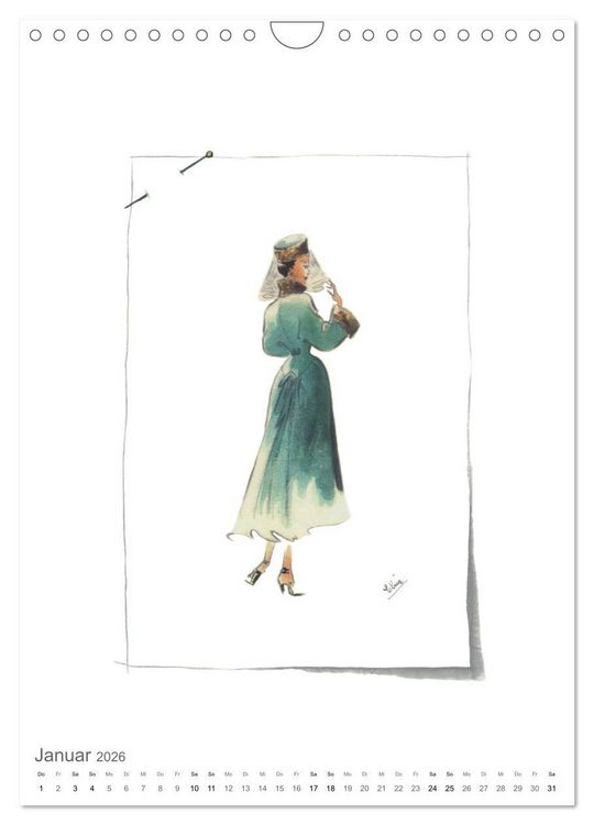 Produktbild: FIGURINEN 2026 - Fashion von 1949 - Originale von Elina Ruffinengo (Wandkalender 2026 DIN A4 hoch), CALVENDO Monatskalender