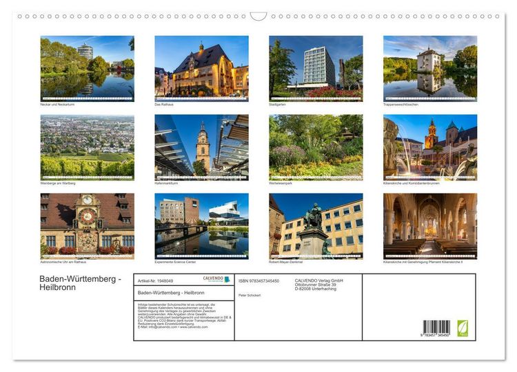 Produktbild: Baden-W&uuml;rttemberg - Heilbronn (Wandkalender 2026 DIN A2 quer), CALVENDO Monatskalender