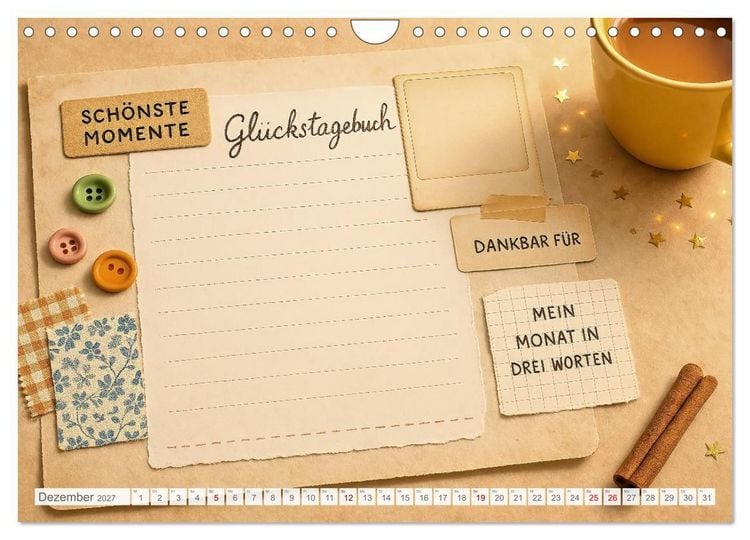 Produktbild: L&auml;cheln sammeln - Dein pers&ouml;nlicher Gl&uuml;ckskalender zum Mitgestalten (Wandkalender 2027 DIN A4 quer), CALVENDO Monatskalender