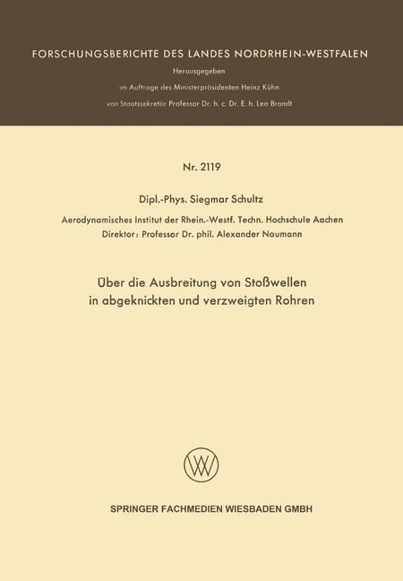 Produktbild: &Uuml;ber die Ausbreitung von Sto&szlig;wellen in abgeknickten und verzweigten Rohren