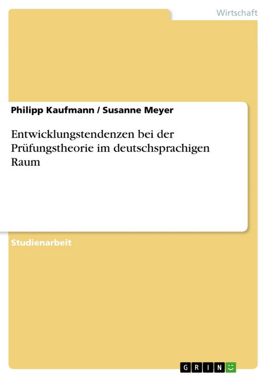Produktbild: Entwicklungstendenzen bei der Pr&uuml;fungstheorie im deutschsprachigen Raum