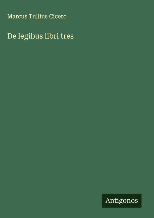 Produktbild: De legibus libri tres